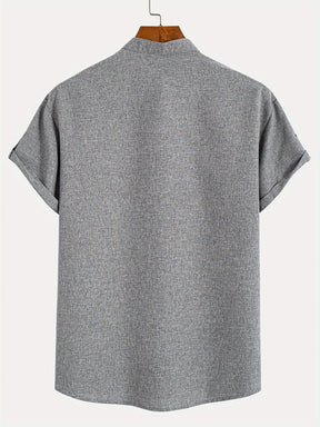 Men’s Kurzarm Stehkragenhemd | Elegant & Leicht