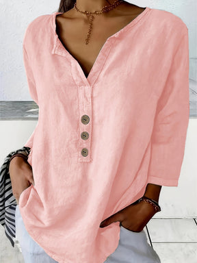 Women’s Lässige Elegante Bluse | Baumwoll-Leinen