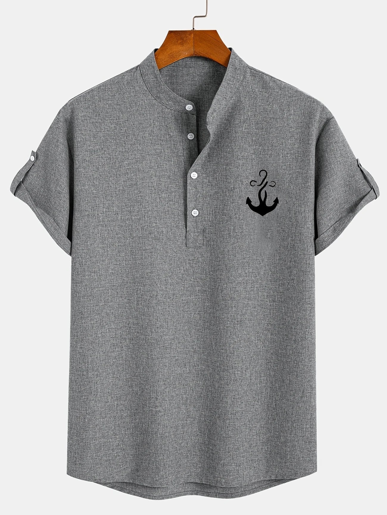 Men’s Kurzarm Stehkragenhemd | Elegant & Leicht