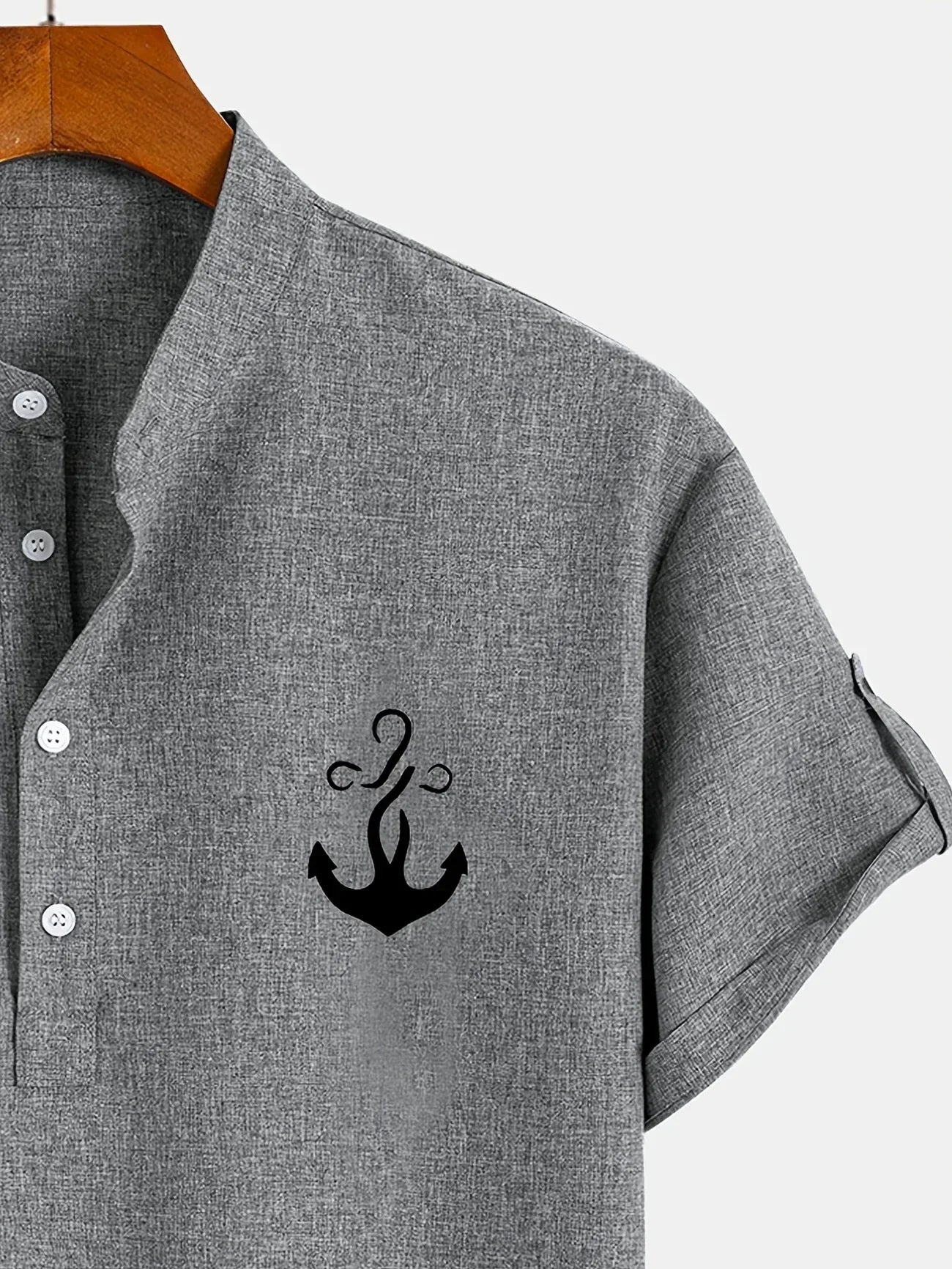 Men’s Kurzarm Stehkragenhemd | Elegant & Leicht