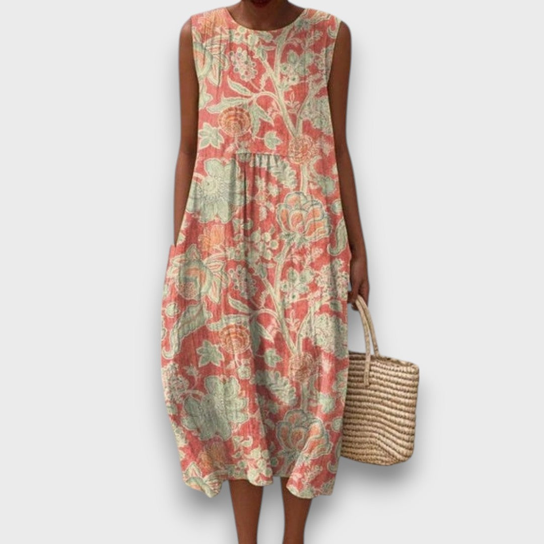 Damen Midikleid Mit Floralem Vintage-Muster | Boho