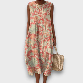 Damen Midikleid Mit Floralem Vintage-Muster | Boho