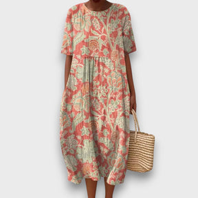 Damen Midikleid Mit Floralem Vintage-Muster | Boho