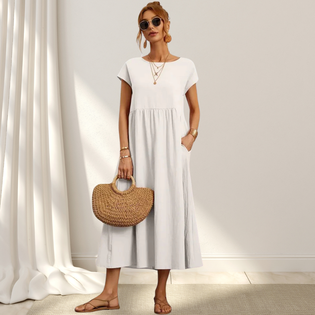 Zara | Luftiges Midikleid Aus Baumwollmix