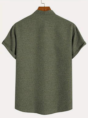 Men’s Kurzarm Stehkragenhemd | Elegant & Leicht