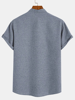 Men’s Kurzarm Stehkragenhemd | Elegant & Leicht