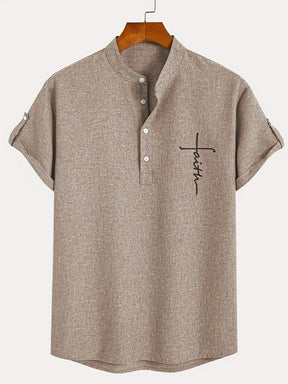 Men’s Kurzarm Stehkragenhemd | Elegant & Leicht