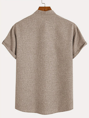 Men’s Kurzarm Stehkragenhemd | Elegant & Leicht