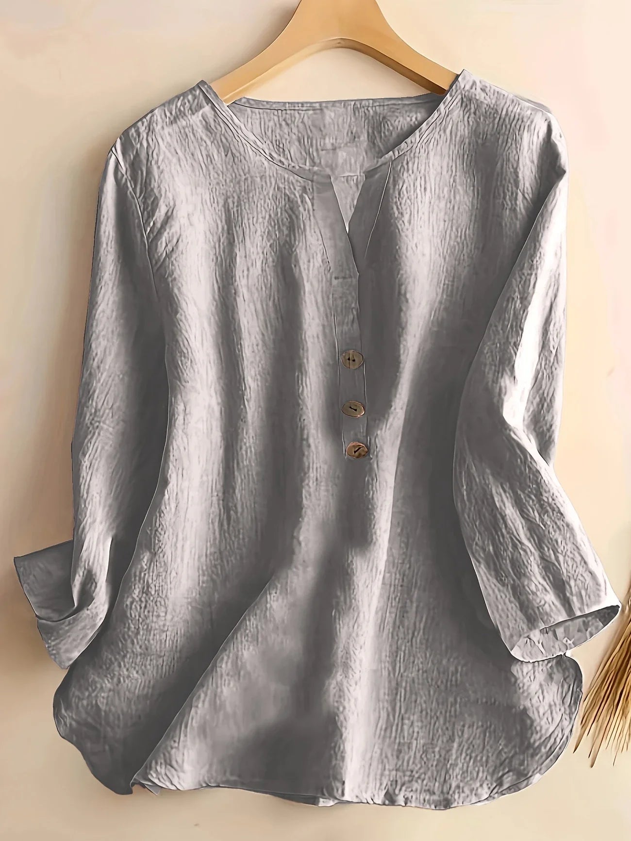 Women’s Lässige Elegante Bluse | Baumwoll-Leinen