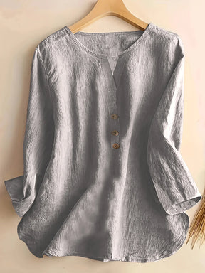 Women’s Lässige Elegante Bluse | Baumwoll-Leinen