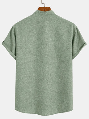 Men’s Kurzarm Stehkragenhemd | Elegant & Leicht