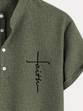 Men’s Kurzarm Stehkragenhemd | Elegant & Leicht