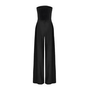 Damen Eleganter Trägerloser Jumpsuit | Weitbeiniger Schnitt