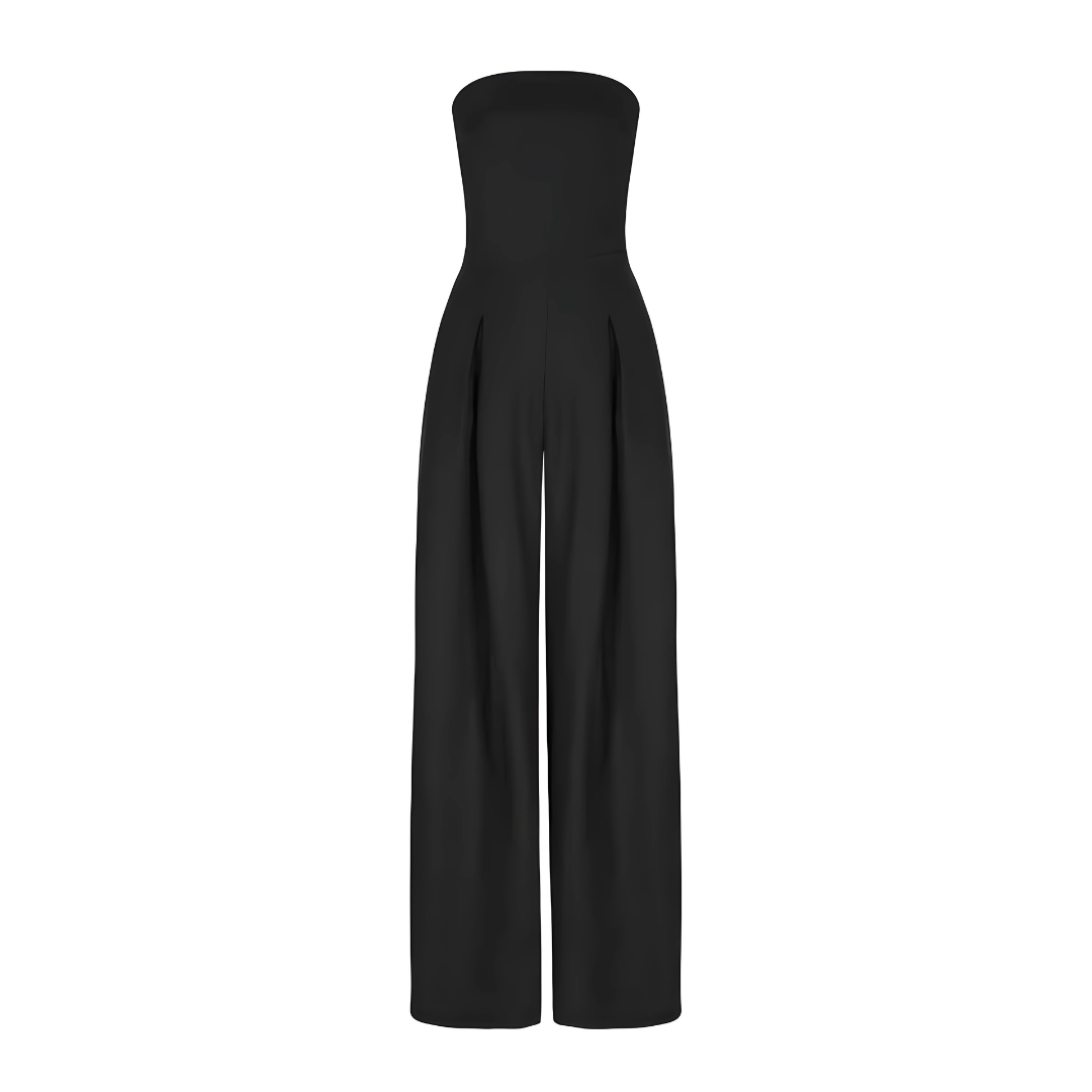 Damen Eleganter Trägerloser Jumpsuit | Weitbeiniger Schnitt