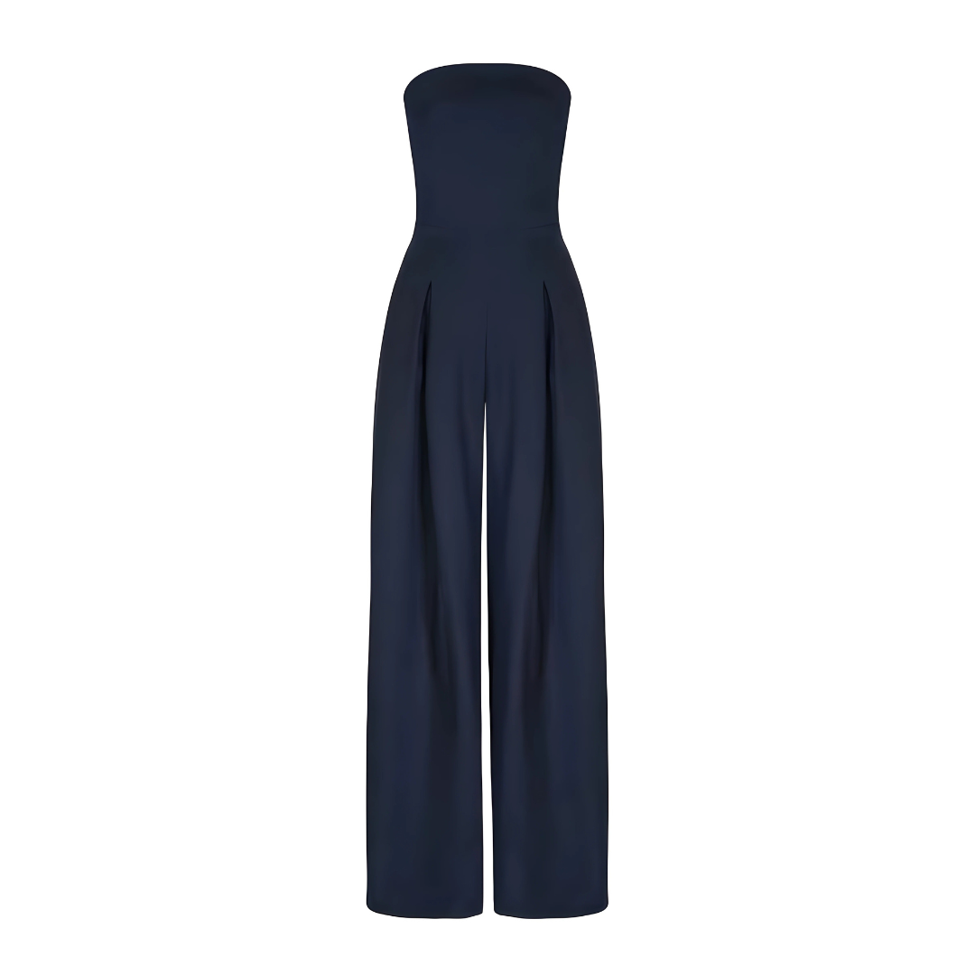 Damen Eleganter Trägerloser Jumpsuit | Weitbeiniger Schnitt