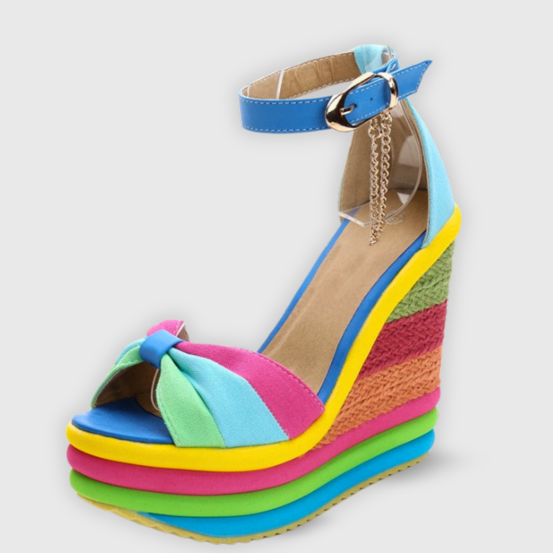 Chiara | Plateau-Sandalen Im Regenbogen-Look