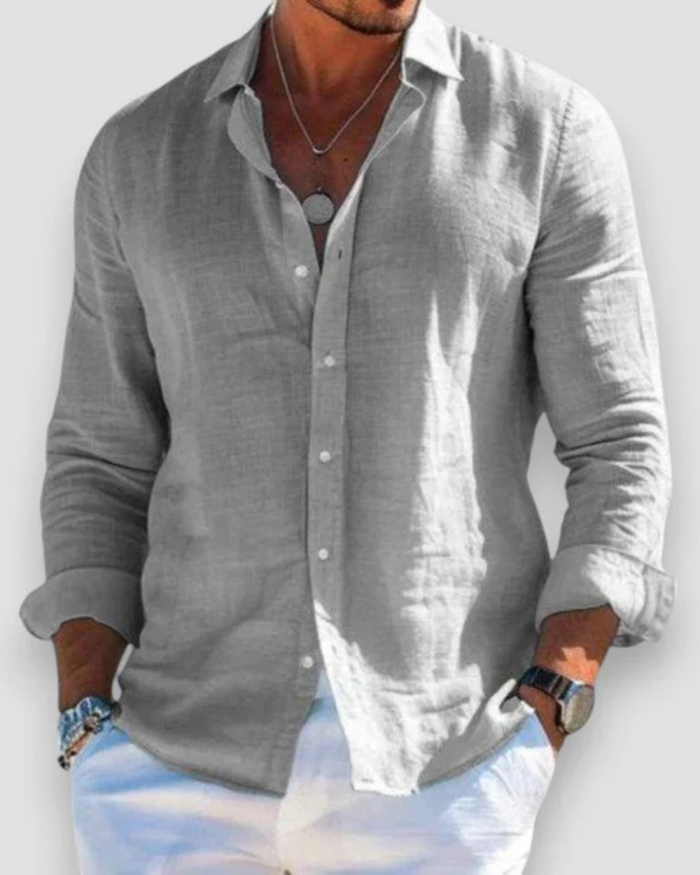 Lucas | Lässiges Herrenhemd aus atmungsaktivem Leinen
