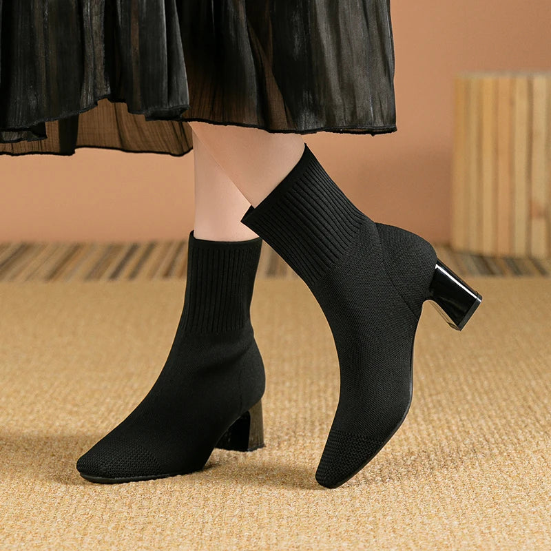 Riza | Elegante Sock Boots Mit Absatz