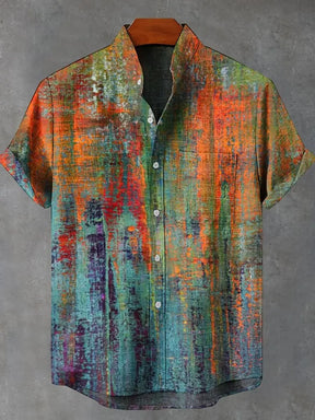 Herren Kreatives Patchwork Hemd | Kurzarm