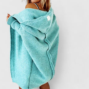 Damen Elegante Kapuzen Strickjacke | Oversized