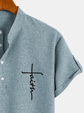 Men’s Kurzarm Stehkragenhemd | Elegant & Leicht