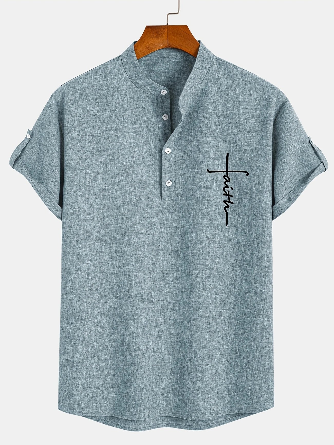 Men’s Kurzarm Stehkragenhemd | Elegant & Leicht