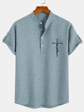 Men’s Kurzarm Stehkragenhemd | Elegant & Leicht