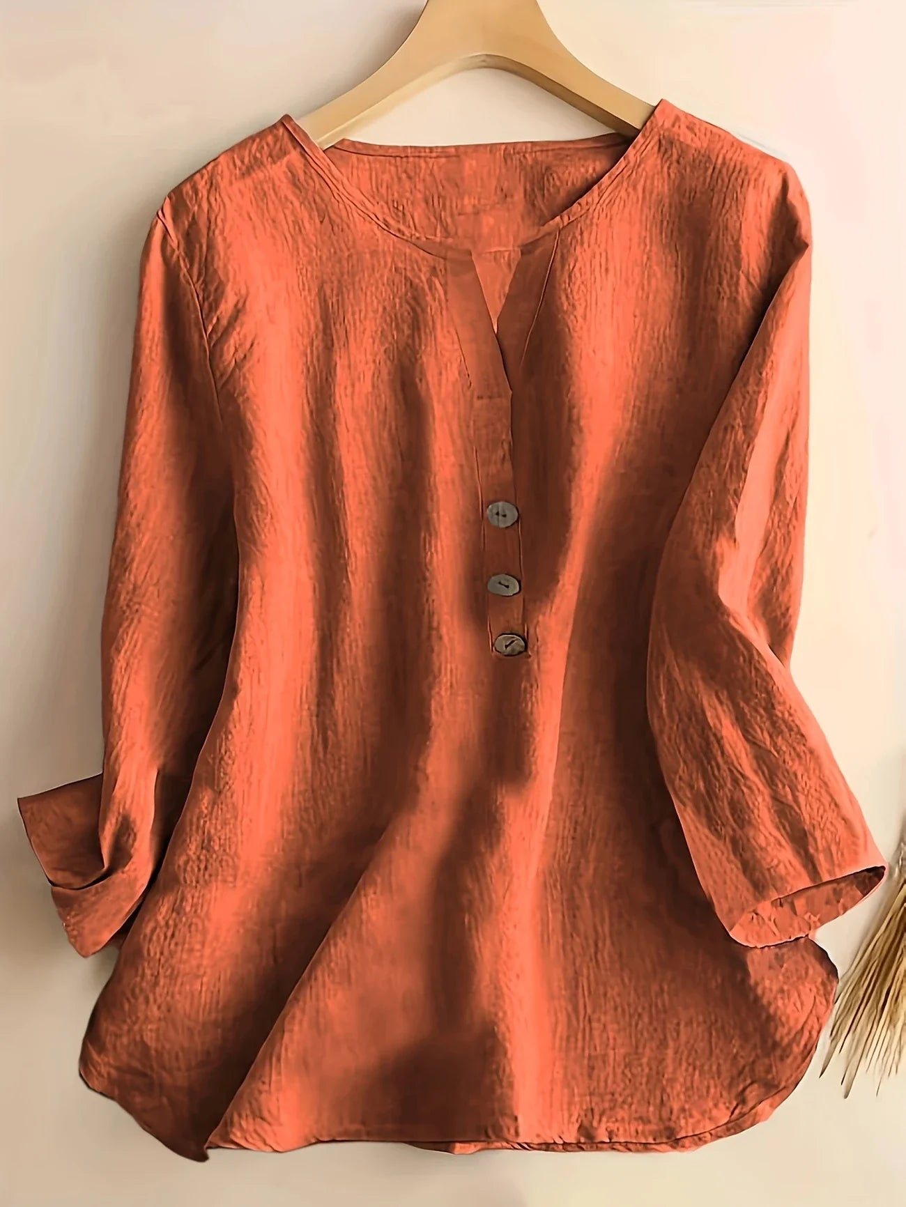 Women’s Lässige Elegante Bluse | Baumwoll-Leinen