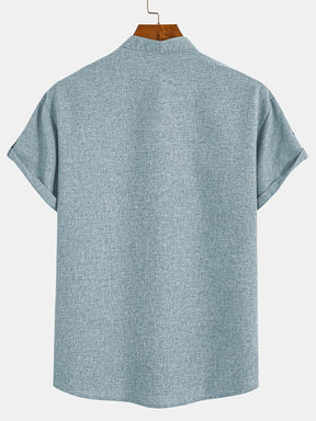 Men’s Kurzarm Stehkragenhemd | Elegant & Leicht