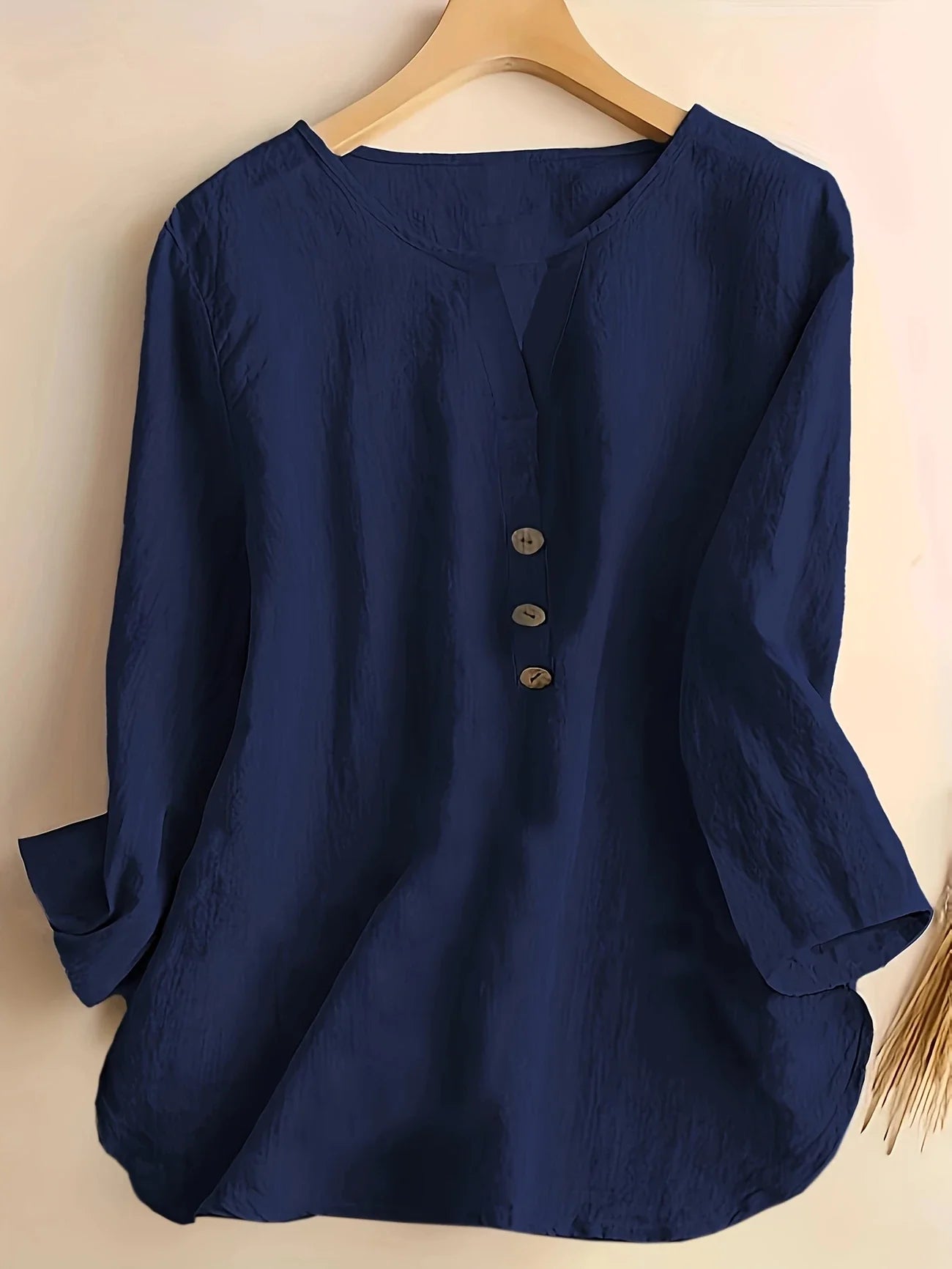 Women’s Lässige Elegante Bluse | Baumwoll-Leinen