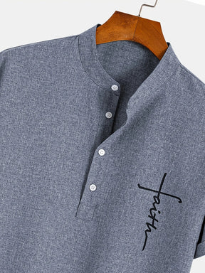 Men’s Kurzarm Stehkragenhemd | Elegant & Leicht