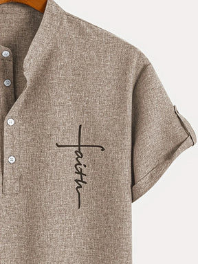 Men’s Kurzarm Stehkragenhemd | Elegant & Leicht