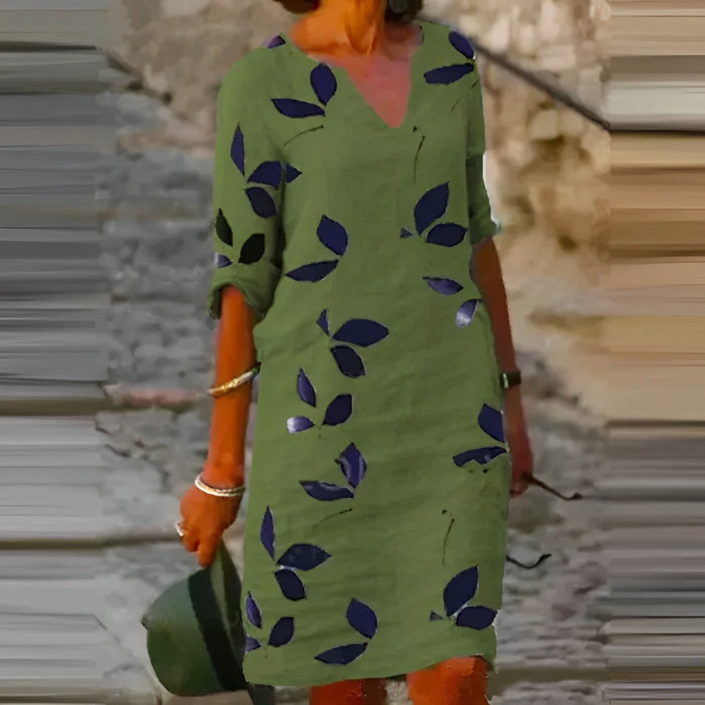 Bea | Sommerkleid Mit Blätterprint Und Femininer Silhouette