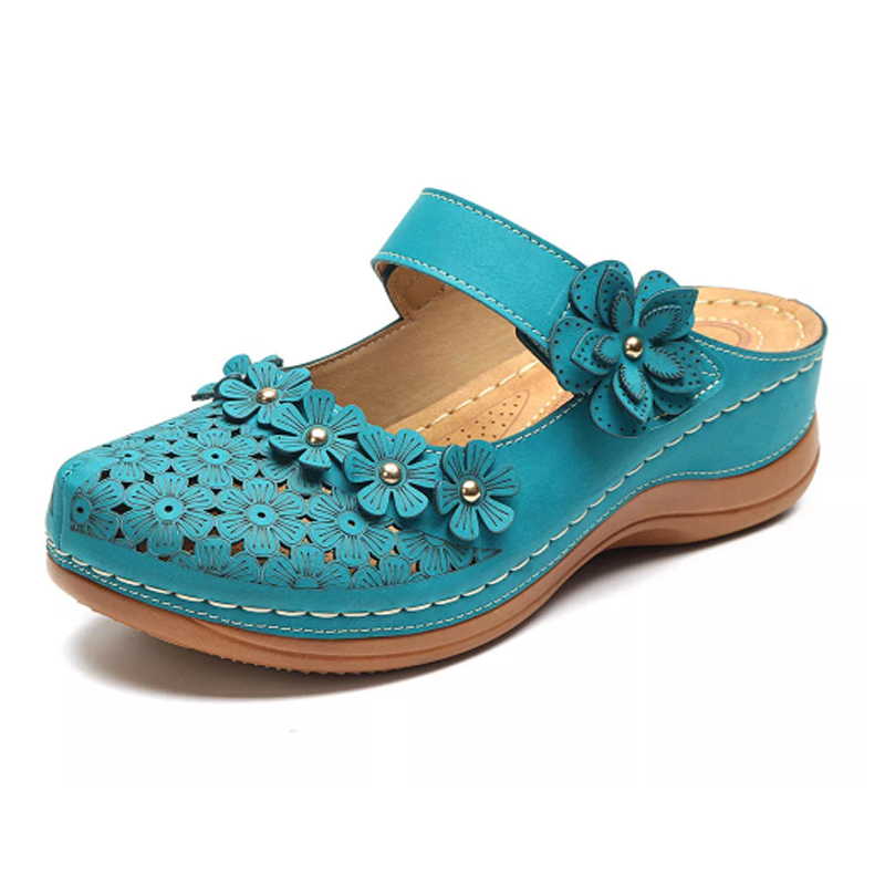 Bequeme | Blumen Slip-On Keilsandale
