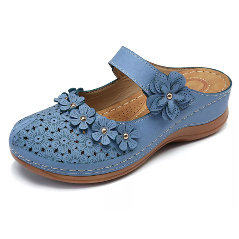 Bequeme | Blumen Slip-On Keilsandale