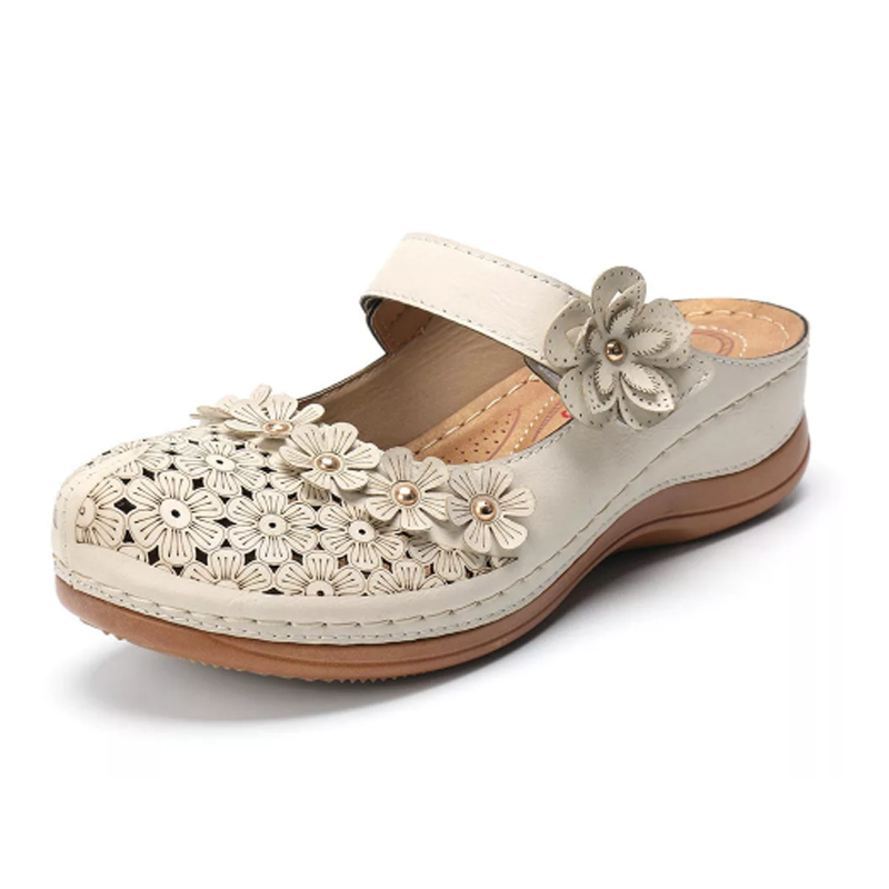 Bequeme | Blumen Slip-On Keilsandale