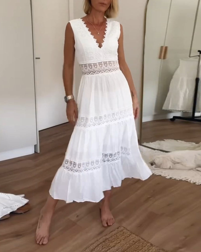 Nimfa | Boho-Midikleid Mit Häkelspitze Für Sommerliche Eleganz