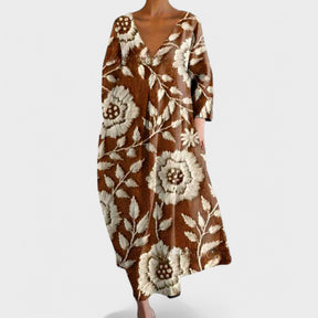 Damen Elegantes Sommerkleid | V-Ausschnitt