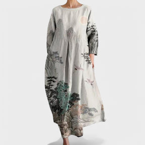 Damen Elegantes Sommerkleid | V-Ausschnitt