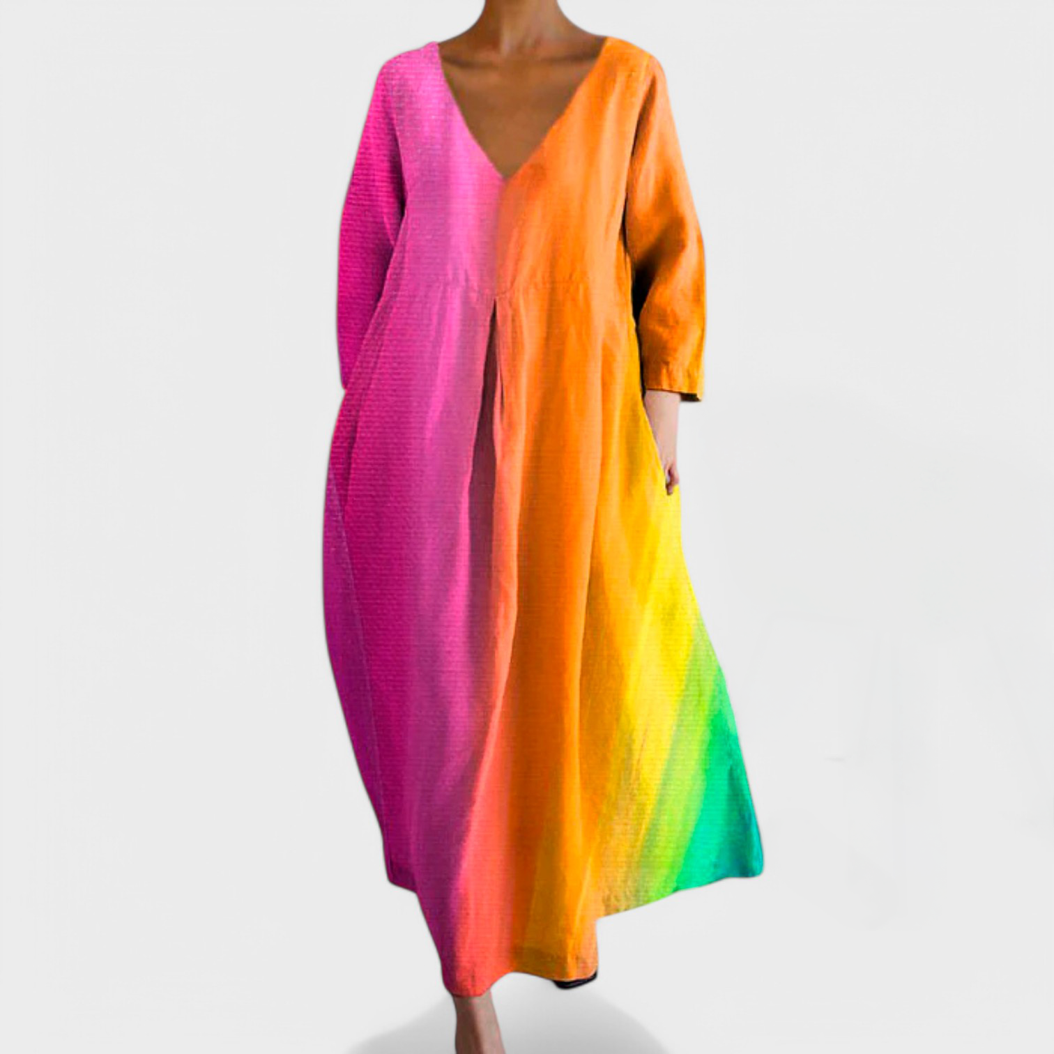 Damen Elegantes Sommerkleid | V-Ausschnitt