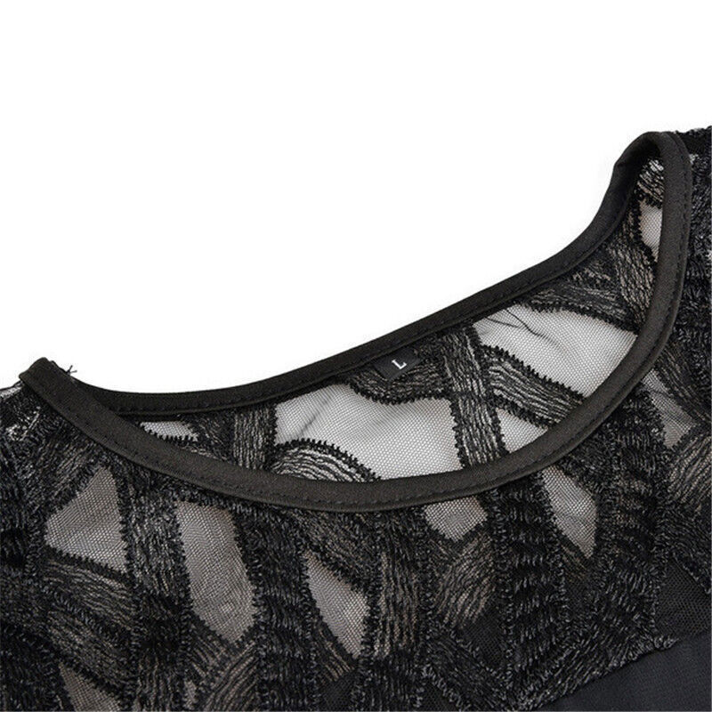 Damen Stilvolles Spitzen Midikleid | Übergröße