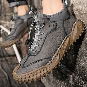 Baskets Décontractées En Cuir Cousues À La Main Pour Hommes