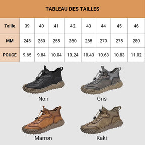 Baskets Décontractées En Cuir Cousues À La Main Pour Hommes