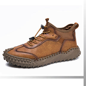 Baskets Décontractées En Cuir Cousues À La Main Pour Hommes